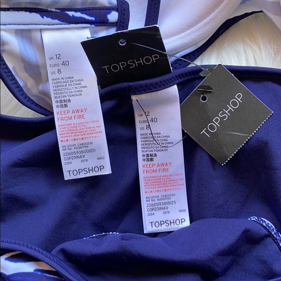 Topshop Beach-Animal Print 2PC Bikini Swimsuit Sz 8 - Picture 5 of 12